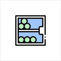 A refrigerator with a door open and a bunch of balls inside vector