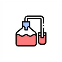 A laboratory flask with liquid in it vector