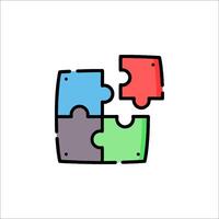 A colorful puzzle piece icon on a white background vector