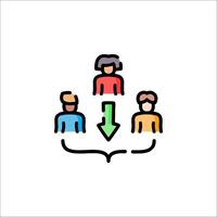 People in a group with an arrow pointing to the left vector