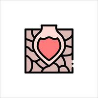 A heart shaped object with a red heart on it vector