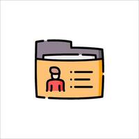 A folder with a person inside it vector