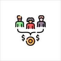 People are holding a dollar sign and a dollar sign is in the middle vector