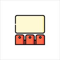 A red box with a blank sign on it vector