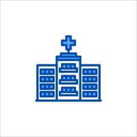 A hospital building with a cross on it vector