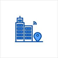 A building with a wifi icon vector