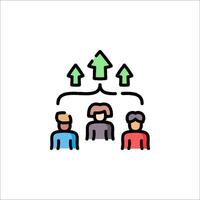 People in a line with arrows pointing up vector