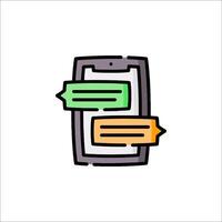A phone with a chat bubble icon vector