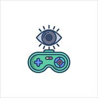 An eye and a controller on a white background vector