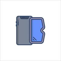 A phone with a case icon on a white background vector