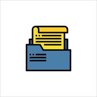 A folder icon with a document inside vector