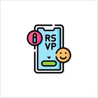 Rsvp icon with a smiley face vector