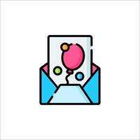 An envelope with a balloon inside vector