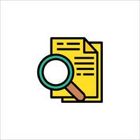 A magnifying glass and document icon vector