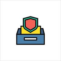A box with a shield icon on it vector