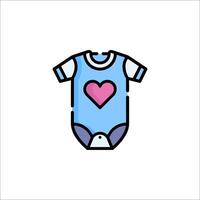 A baby bodysuit with a heart on it vector