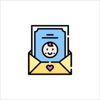 A baby inside an envelope icon vector