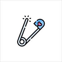 A pin with a heart on it vector