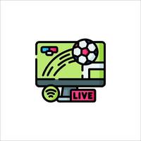 A computer screen with a soccer ball on it vector