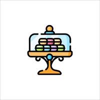 A cake stand with a bunch of macarons on it vector