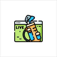 A live camera icon with a bottle of water vector