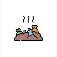 A cartoon image of a pile of garbage vector