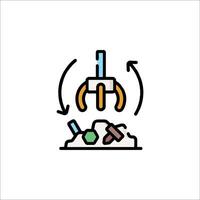A line icon of a garbage can with a garbage bag vector