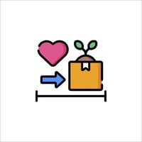 A heart and a plant are on a scale vector