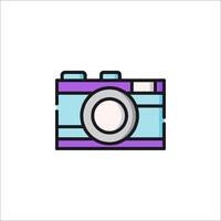 A camera icon in a flat style vector