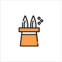 A simple icon of a hat with two rabbits inside vector
