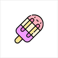 A colorful ice cream stick with a smiley face on it vector