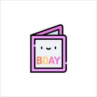 A book with the word birthday on it vector