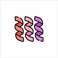 A line drawing of three different colored ribbons vector
