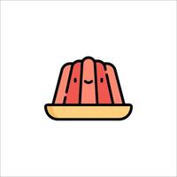 A cartoon jelly on a plate with a smiley face vector