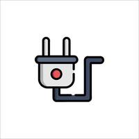 A plug icon with a red dot on it vector