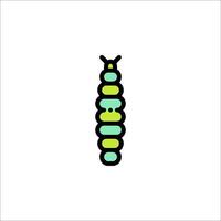 A green caterpillar with a black and white background vector