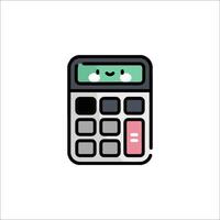A cartoon calculator icon on a white background vector