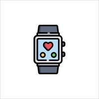 Smart watch icon with heart icon vector