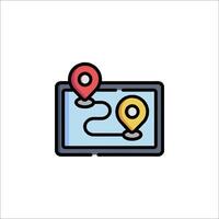 A map icon with two pins on it vector