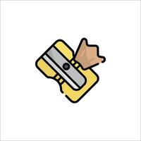 A yellow and white pencil sharpener icon vector