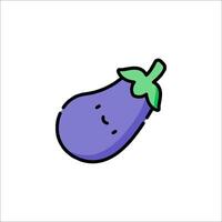 An eggplant with a smiley face on it vector