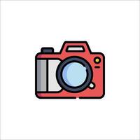 A red camera icon on a white background vector