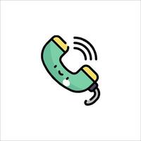 A cartoon phone icon with a smiley face vector