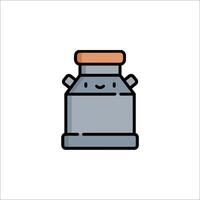 A milk can icon with a smiley face vector