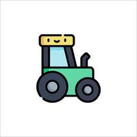 A cartoon tractor on a white background vector