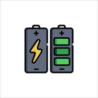 Battery icon with a lightning bolt on top of it vector