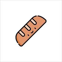 A bread icon with a smiley face vector