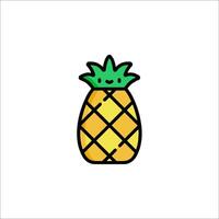 A pineapple icon with a green leaf on it vector