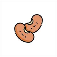 Two peanuts are sitting on a white background vector