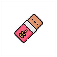 A pink and white packet of biscuits with a smiley face vector